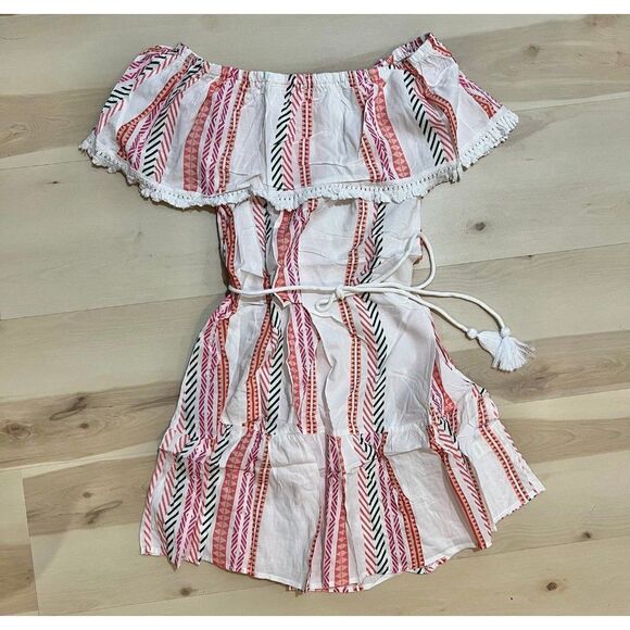 Anthropologie Mazik Beach Boho Vacation Coastal Flare Off The Shoulder Dress - Picture 5 of 10